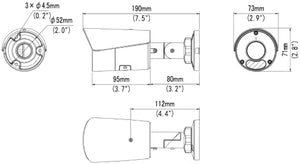 ACTi Z39 4MP Outdoor Network Mini Bullet Camera with Night Vision & Fixed Lens with f2.8mm/F1.6, RJ45 Connection